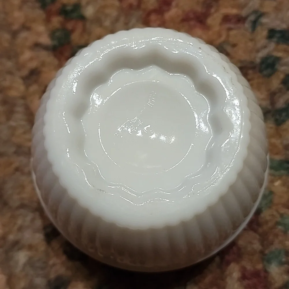 Vintage Avon Milk Glass Vanity Jar, Missing Lid